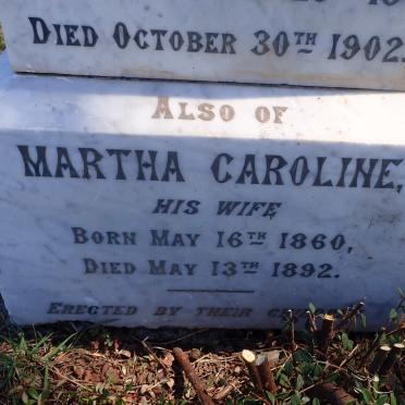 WARREN Robert John Gerard 1861-1902 &amp; Martha Caroline 1860-1892