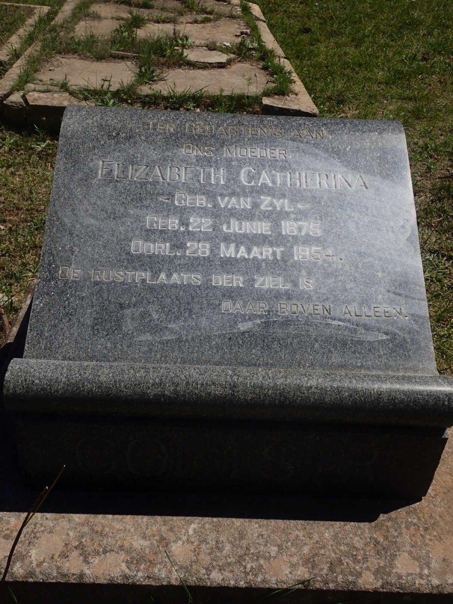 COETSER Elizabeth Catherina nee VAN ZYL 1875-1954