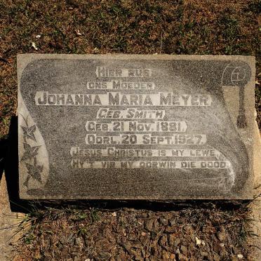 MEYER Johanna Maria nee SMITH 1881-1927