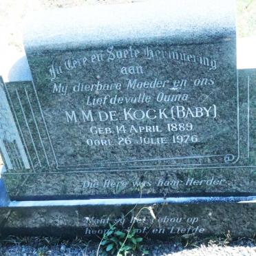 KOCK J.A., de 1889-1957 &amp; M.M. 1889-1976