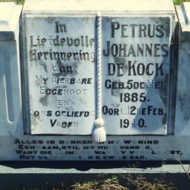 KOCK Petrus Johannes, de 1885-1940 &amp; Albertina Jacoba 1890-1949