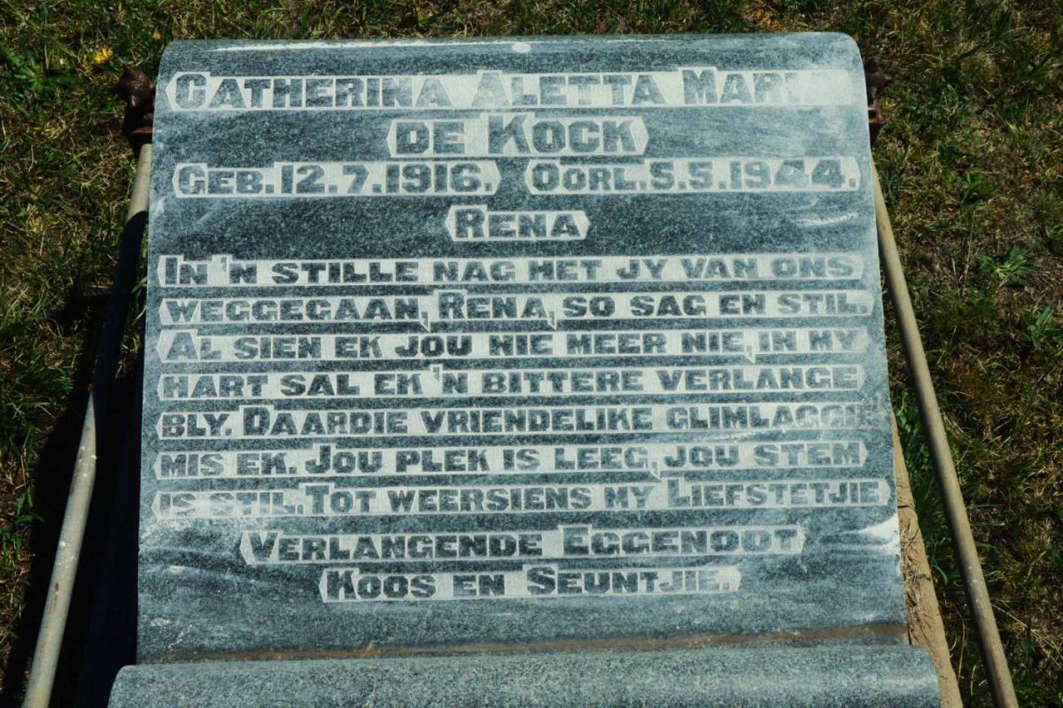 KOCK Catherina Aletta Maria, de 1916-1944