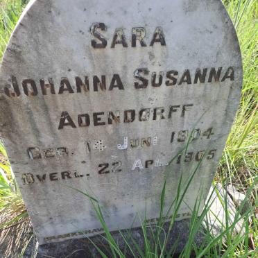 ADENDORFF Sara Johanna Susanna 1904-1905