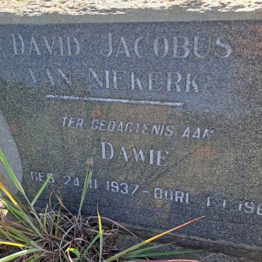 NIEKERK David Jacobus, van 1937-1968