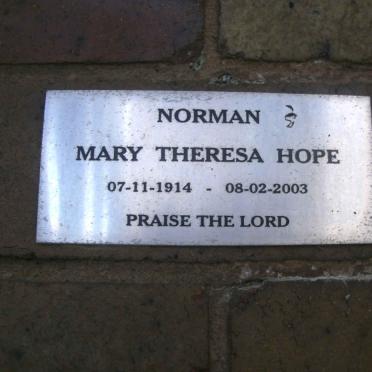NORMAN Mary Theresa Hope 1914-2003