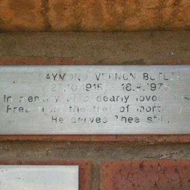 BUTLER Raymond Vernon 1915-1978