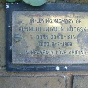 HODGSKIN Kenneth Royden 1915-1989