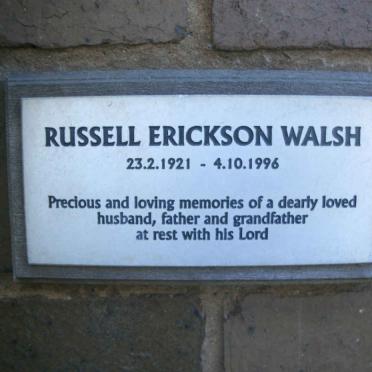 WALSH Russell Erickson 1921-1996