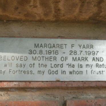 YARR Margaret 1916-1997