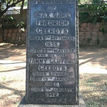 GEERDTS Max Carl Friedrich 1855-1932 &amp; Fanny Clifford EDWARDS 1860-1942 :: GEERDTS Walter David 1925-2010