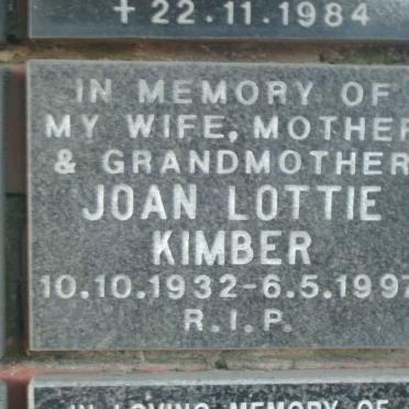 KIMBER Joan Lottie 1932-1997
