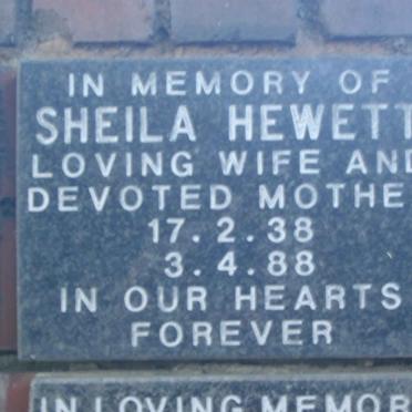 HEWETT Sheila 1938-1988
