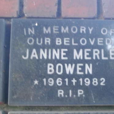 BOWEN Janine Merle 1961-1982