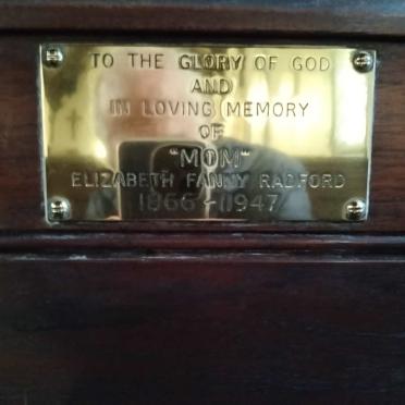 RADFORD Elizabeth Fanny 1866-1947