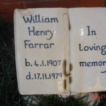 FARRAR William Henry 1907-1979