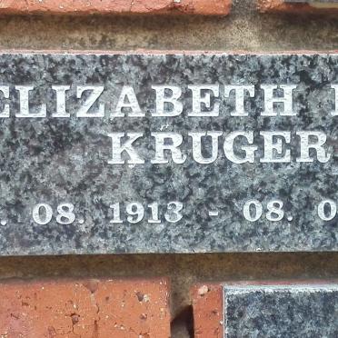 KRUGER Elizabeth M. J. 1913-2003