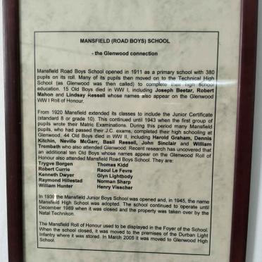 06. Mansfield School - the Glenwood connection