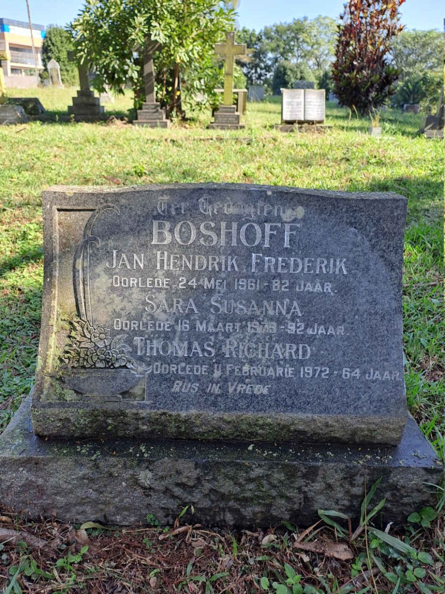 BOSHOFF Jan Hendrik Frederik -1961 :: BOSHOFF Sara Susanna -1979 :: BOSHOFF Thomas Richard -1972