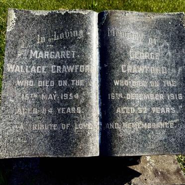 CRAWFORD George -1916 & Margaret Wallace -1954
