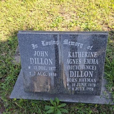DILLON John 1877-1930 & Katherine Agnes Emma HUTCHENCE 1878-1958