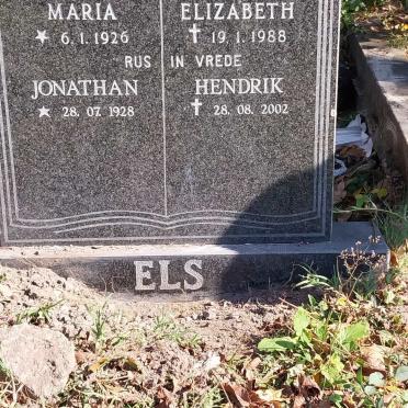ELS Jonathan Hendrik 1928-2002 & Maria Elizabeth 1926-1988