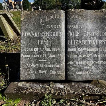 FRY Edward Andries 1884-1961 & Violet Gertrude Elizabeth 1889-1954