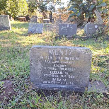 MENTZ Freddy 1951-1957 :: MENTZ Elizabeth 1958-1958 :: MENTZ Babara -1961