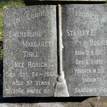 RORICH Stanley E. 1921-1992 :: THOLE Gwendoline Margaret nee RORICH -1966
