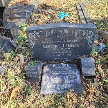 VILJOEN Jack J.P.C 1920-1999 & Thelma 1923-2009 :: LEMMON Berenice nee VILJOEN 1946-1981 