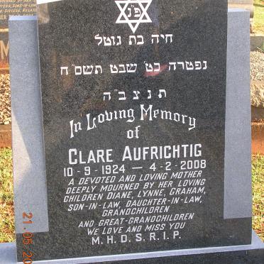 AUFRICHTIG Clare 1924-2008