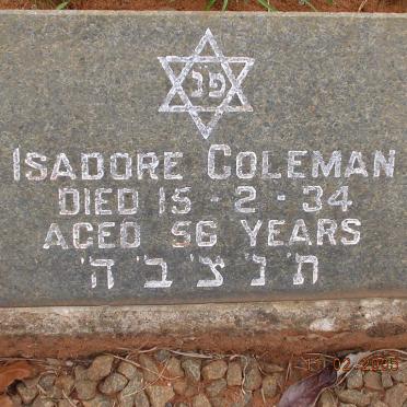 COLEMAN Isadore -1934