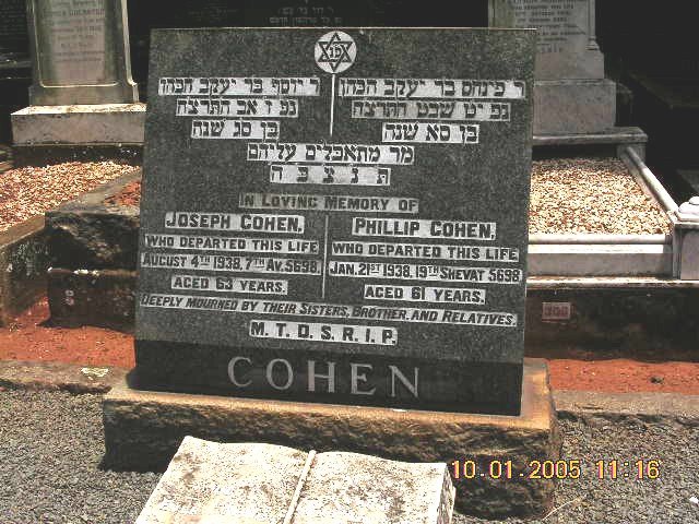 COHEN Joseph -1938 :: COHEN Phillip -1938
