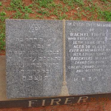 FIRER Rachel -1975