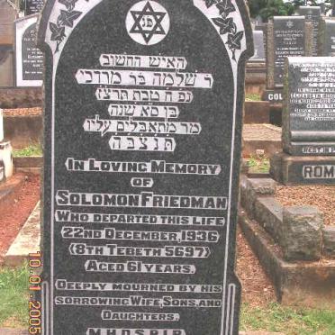 FRIEDMAN Solomon -1936