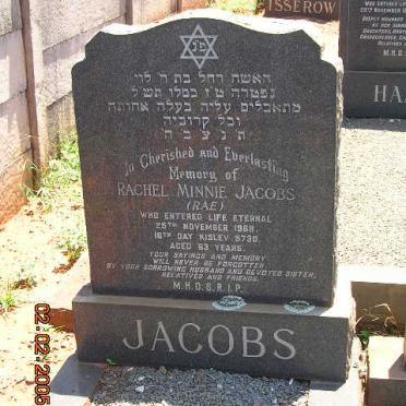 JACOBS Rachel Minnie -196?