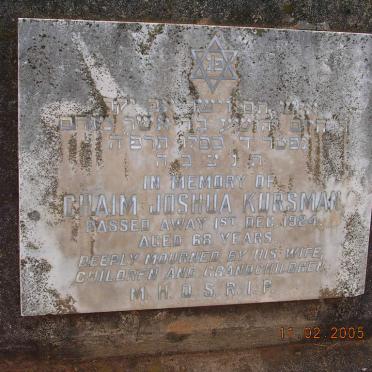 KURSMAN Chaim Joshua -1924
