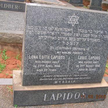 LAPIDOS Louis -1956 &amp; Lona  Edith -1956