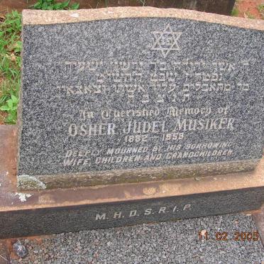 MUSIKER Osher Judel 1882-1959