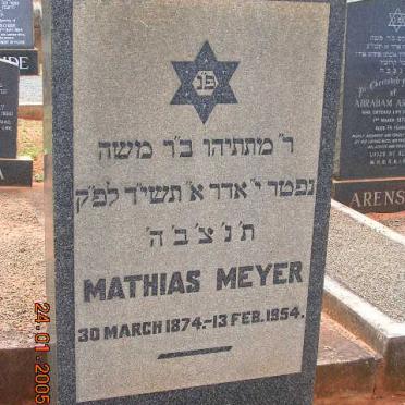 MEYER Mathias 1874-1954
