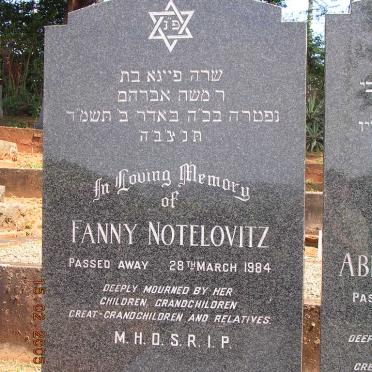 NOTELOVITZ Abraham -1976 &amp; Fanny -1984