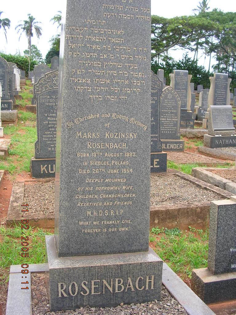 ROSENBACH Marks Kozinsky 1883-1954