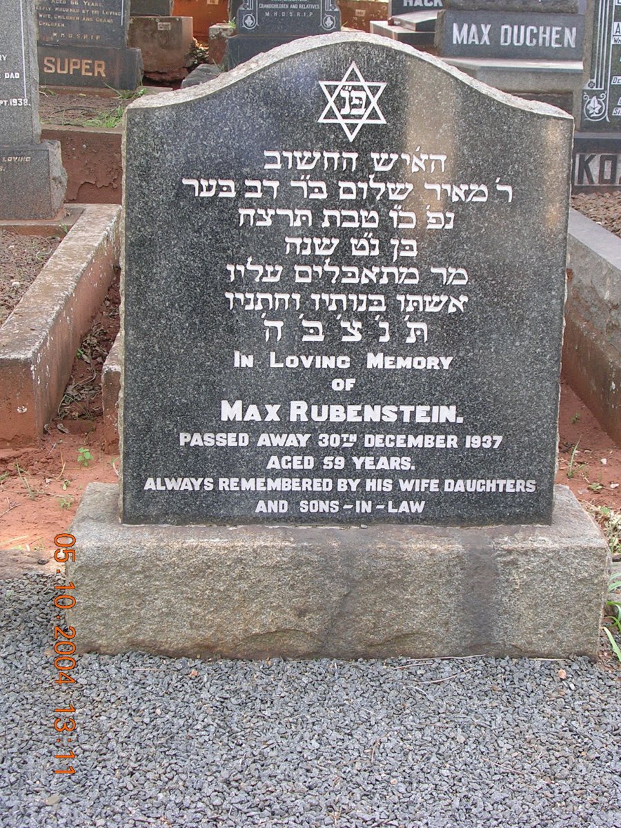 RUBENSTEIN Max -1937