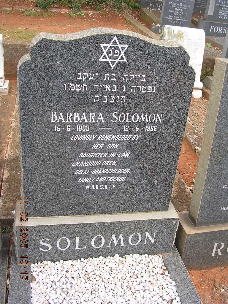 SOLOMON Barbara 1903-1986