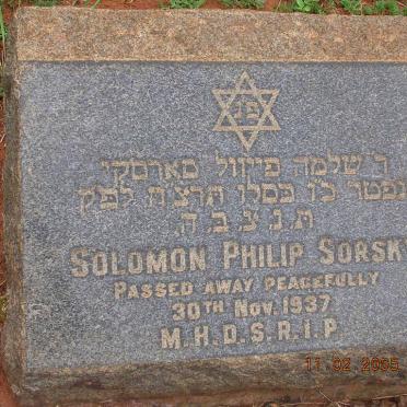 SORSKY Solomon Philip -1937