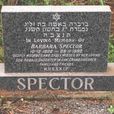 SPECTOR Barbara 1902-1992