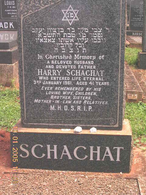 SCHACHAT Harry -1961