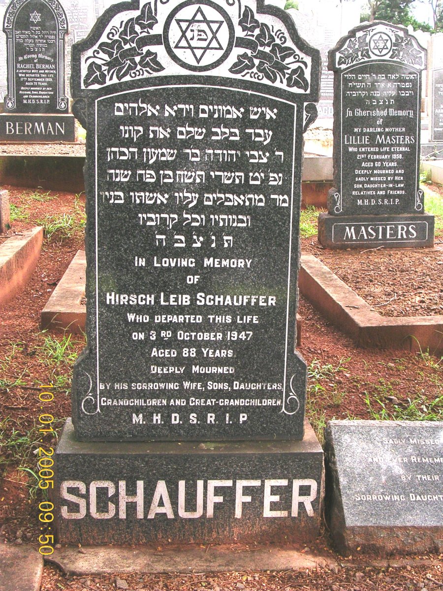 SCHAUFFER Hirsch Leib -1947