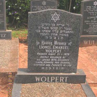 WOLPERT Lionel Emanuel -1978