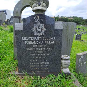 PILLAI Subramonia 1927-1982