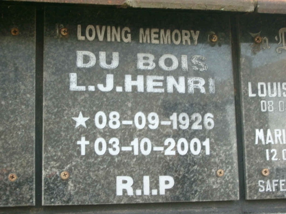 BOIS L.J. Henri, du 1926-2001